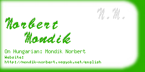 norbert mondik business card